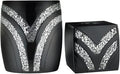 Zahari Home 2pc Sinatra Black Modern Bath Accessories Set Waste Basket & Tissue by ZahariHome