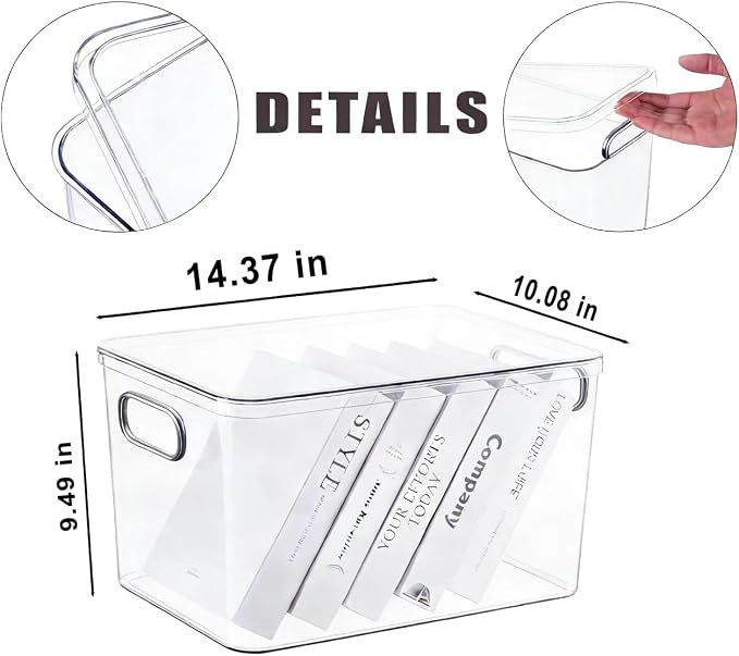 Ytteve 4-Pack Extra Large Clear Plastic Storage Bins - Image 2
