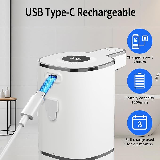Automatic Liquid Soap Dispenser, Touchless Rechargeable Hand Soap Dispenser - Image 5