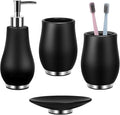Bathroom Accessories Set 4 Pcs Toothbrush Holder Soap Dispenser Ceramic by RQYIXI