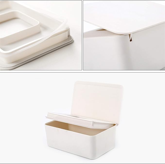 Cuayaes White Tissue Box Cover, Refillable Baby Wipes Dispenser - Image 5
