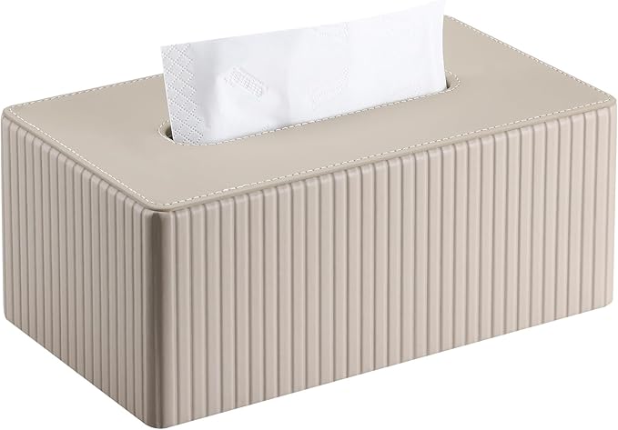 KINGFOM PU Leather Tissue Box Cover Rectangular Tissue Box Holder by KingfomLeatherHomeOfficeDecor
