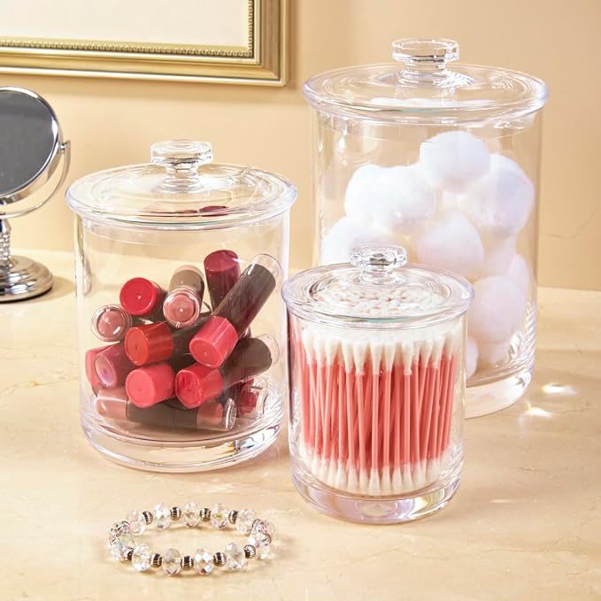 STORi 3-Pack Premium Quality Clear Plastic Qtip and Cotton Ball Holders - Image 8