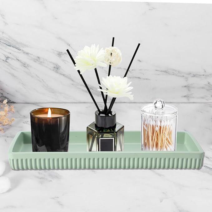 Resin Light Green Bathroom Accessories Set 5 Pcs, Lotion Soap Dispenser - Image 8