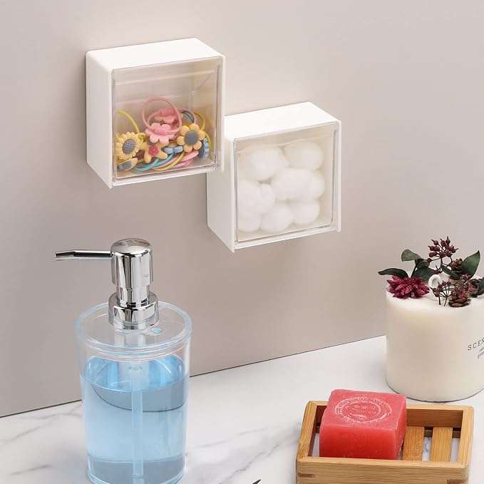 Tecbeauty 2PCS Cotton Pads Holder Dispenser, Wall Mounted Cotton Ball - Image 5