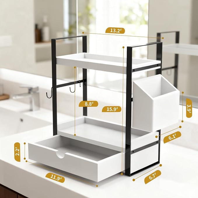 2-Tired Bathroom Counter Organizers and Storage, Bathroom Countertop Organizer - Image 3