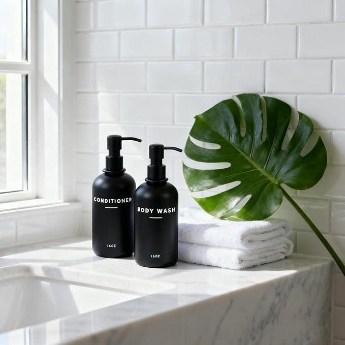 Set of 3 Shampoo and Conditioner Dispenser Stainless Steel Pump Head - 16oz - Image 5