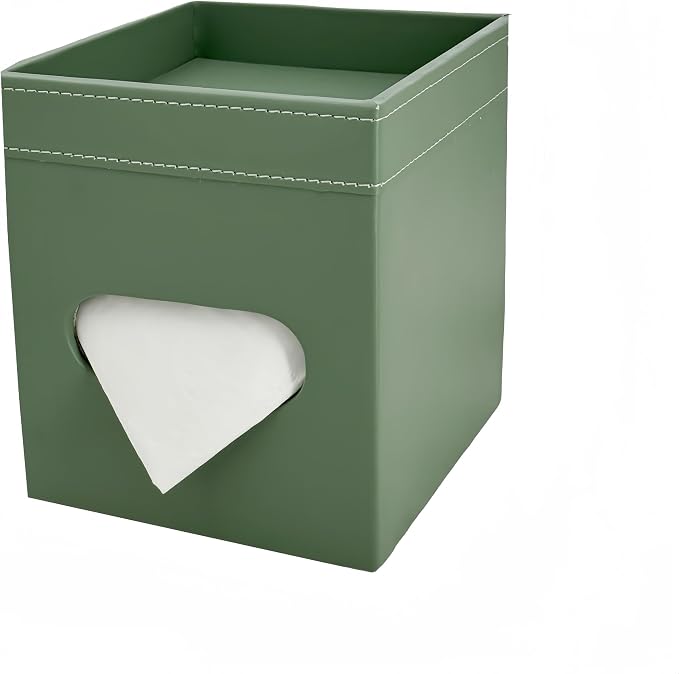 PU Leather Tissue Box Cover Square, Modern Tissue Holder - Image 6