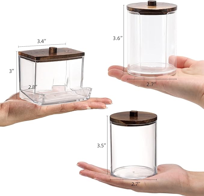 Tbestmax 4 Pack Qtip Holder Dispenser, 10/7oz Bathroom Container - Image 2