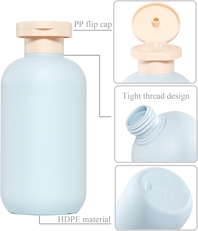 Qeuly Squeeze Bottles with Pump Dispenser and Flip Cap, 8.8 oz Refillable - Image 3