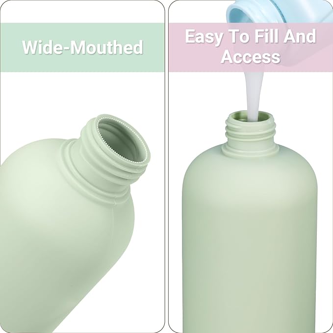 ASEVAT 8.8oz 4Pcs Green Plastic Refillable Travel Shampoo and Conditioner - Image 7
