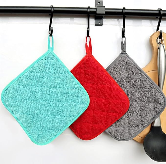 meioro 4-Pack Pot Holders for Kitchen High Heat Resistant Potholder, 100% - Image 5