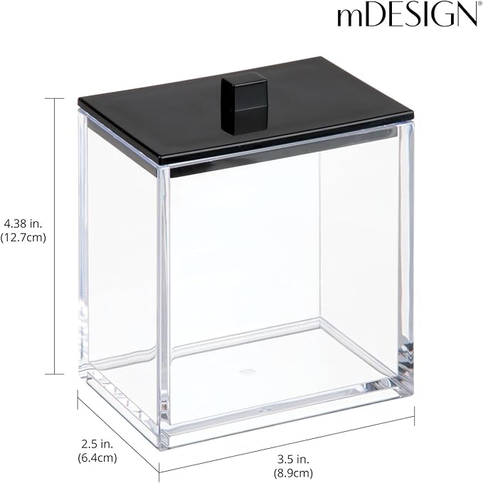 mDesign Plastic Rectangle Apothecary Canister - Image 3