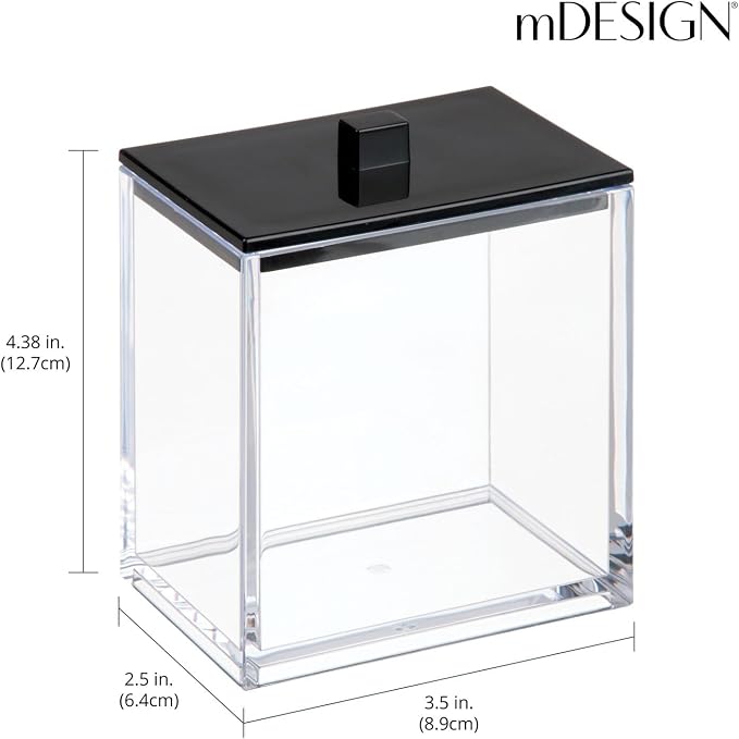 mDesign Plastic Rectangle Apothecary Canister - Image 3