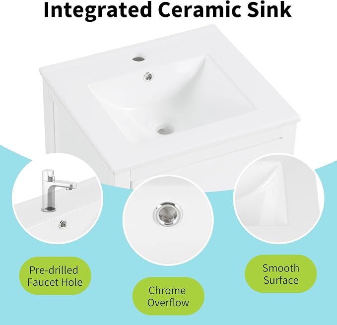Bellemave 20-inch Solid Wood Bathroom Vanity - Image 7