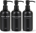 Set of 3 Shampoo and Conditioner Dispenser Stainless Steel Pump Head - 16oz by DIDROOM