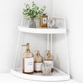 Forbena White 2 Tier Corner Bathroom Counter Organizer, Bathroom Countertop by Forbena