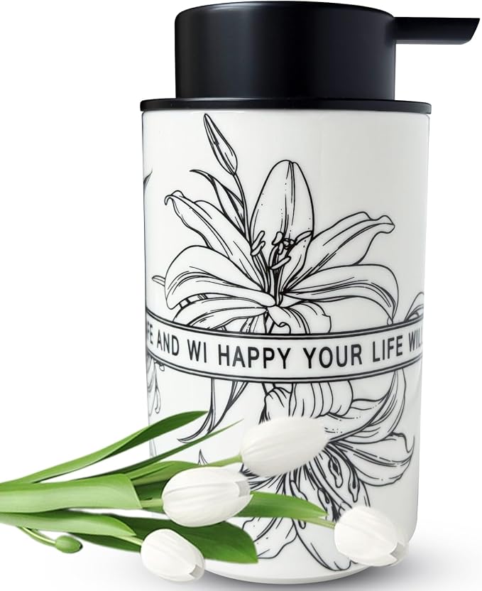 Ceramic White Foam Soap Dispenser by UNBONSOUHAIT