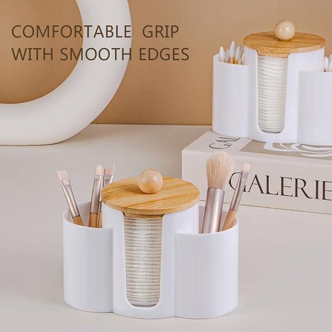 3-in-1 Q-Tip Holder for Bathroom – Premium Vanity Organizer Canister - Image 4