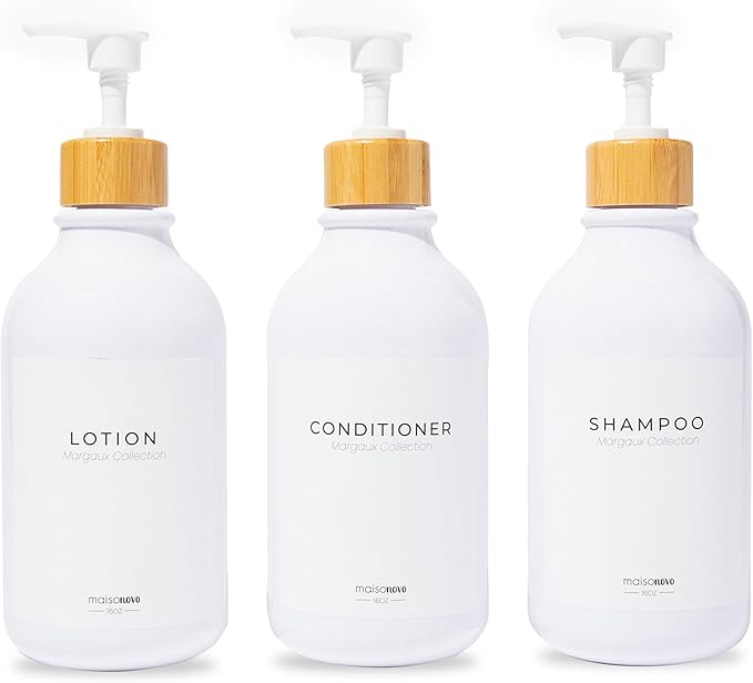 MaisoNovo Refillable Shampoo and Conditioner Bottles by MaisoNovo-TheArtofSustainableLiving