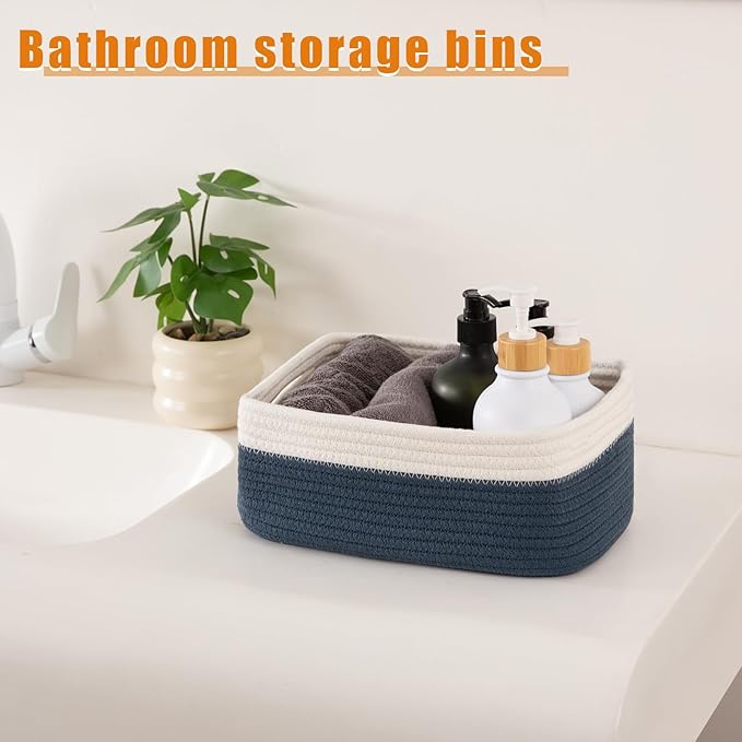 OIAHOMY 4 Pack Storage Baskets for Organizing, Small Bins for Shelves, Cute - Image 3