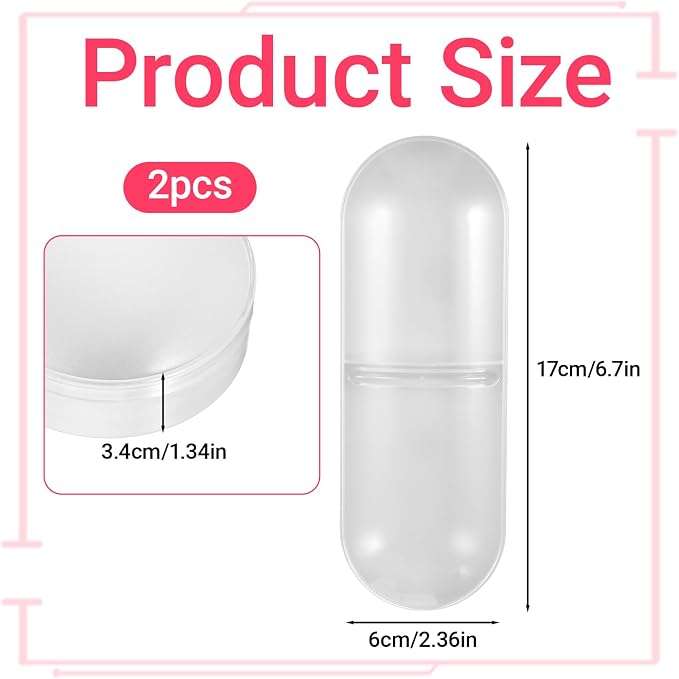 2 Pcs Travel Qtips Case with Dustproof Lid Portable Small Dental Floss Holder - Image 2