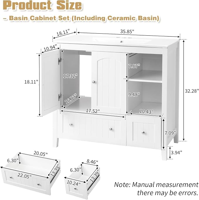VINGLI 36" Modern Bathroom Vanity - Image 3