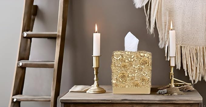 Hymmah Modern Square Tissue Box Cover Holder, Bathroom Accessories Decor Unique - Image 6