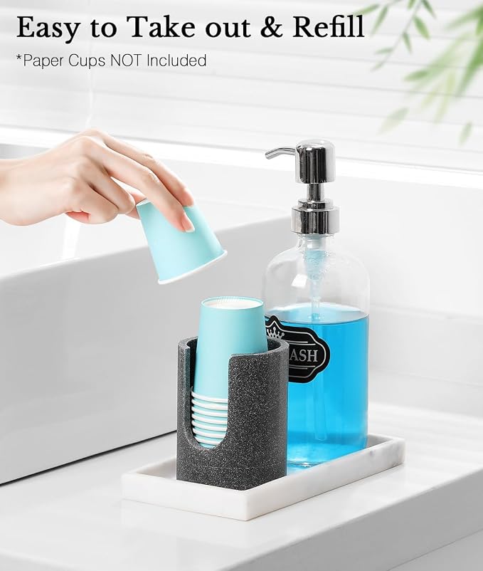 Luxspire Bathroom Cup Dispenser, 3oz Dixie Cup Dispenser, Resin Dixie Cup Holder - Image 3