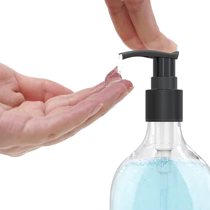 17 Ounce Clear Plastic Pump Bottle Dispenser, Refillable Empty Bottle Container - Image 3