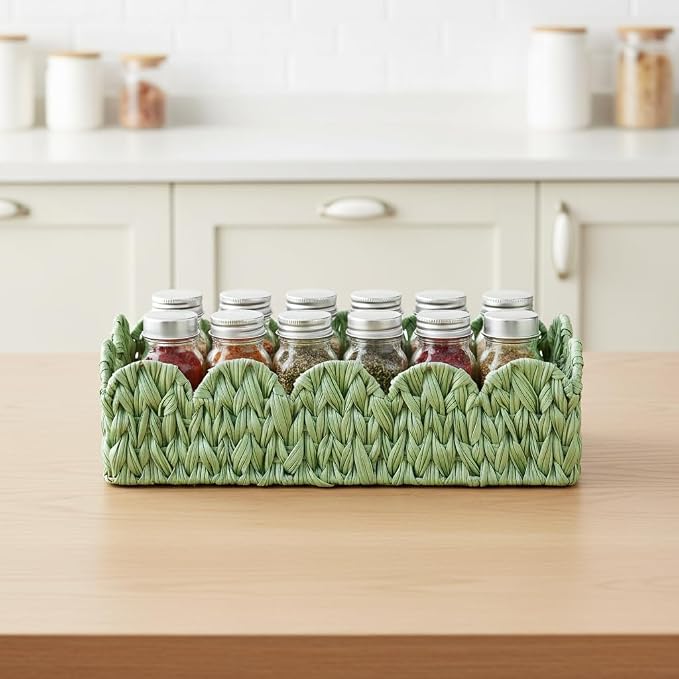 Green Toilet Tank Basket, Toilet Paper Storage Basket Bathroom Counter - Image 6