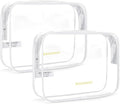 BAGSMART Clear Toiletry Bag, 2 Pack TSA Approved Travel Toiletry Bag Carry on by BAGSMART