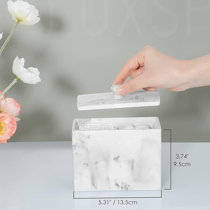 Luxspire Cotton Swab Holder, Resin Canister - Image 5