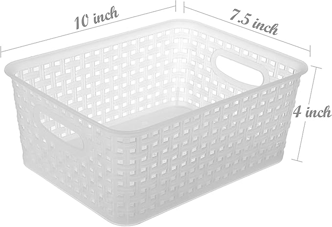 Clear Plastic Woven Storage Basket - Image 2