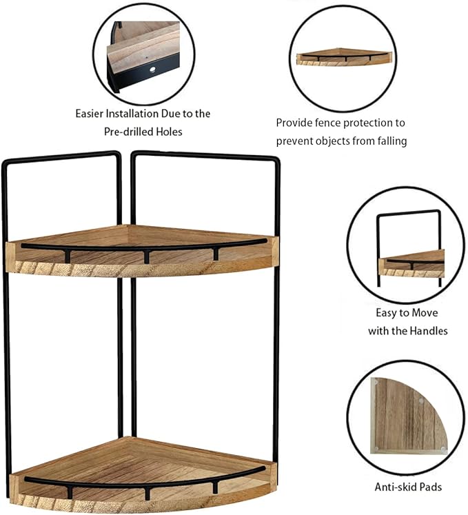 Dorhors 2-Tier Bathroom Counter Organizer, Vanity Counter Corner Shelf - Image 4