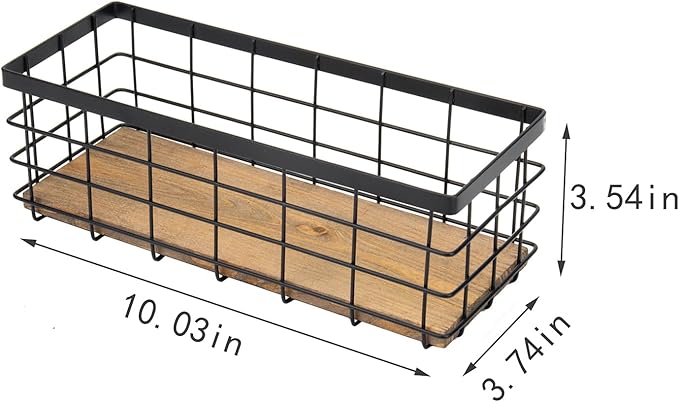 TIEYIPIN Farmhouse Small Metal Wire Storage Basket Bin, Rustic Home Storage - Image 9