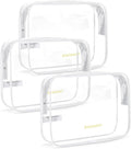 BAGSMART Clear Toiletry Bag, 3 Pack TSA Approved Travel Toiletry bag Carry on by BAGSMART