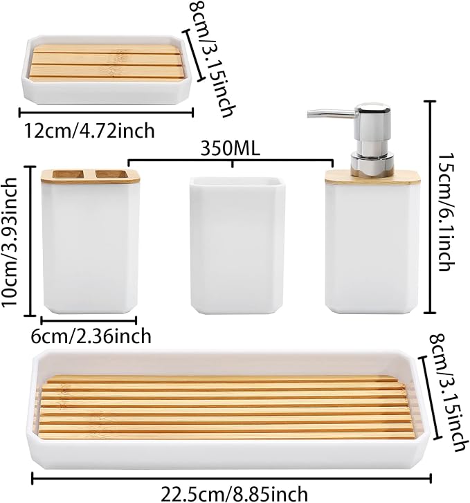FEILANDUO Bathroom Accessories Set, Soap Dispenser, Soap Dish, Toothbrush Holder - Image 7