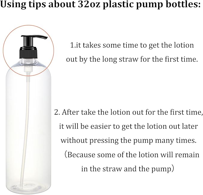 6 Pack 32 oz Shampoo and Conditioner Dispenser Bottles - Image 2