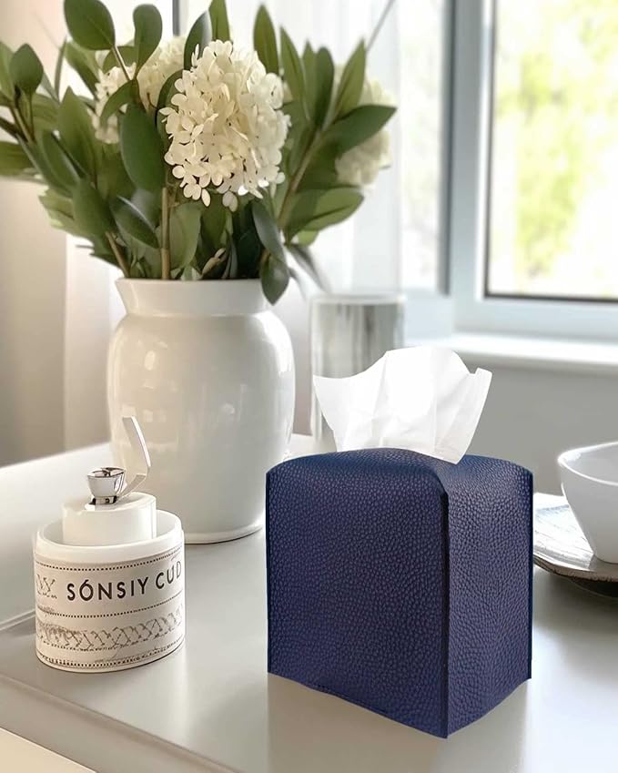 Tissue Box Cover Square Leather – Tissue Box Holder - Image 4