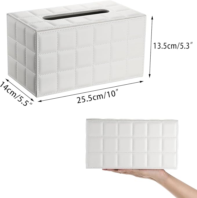 Sumnacon Tissue Box Cover Rectangle Leather Tissue Box - Image 3