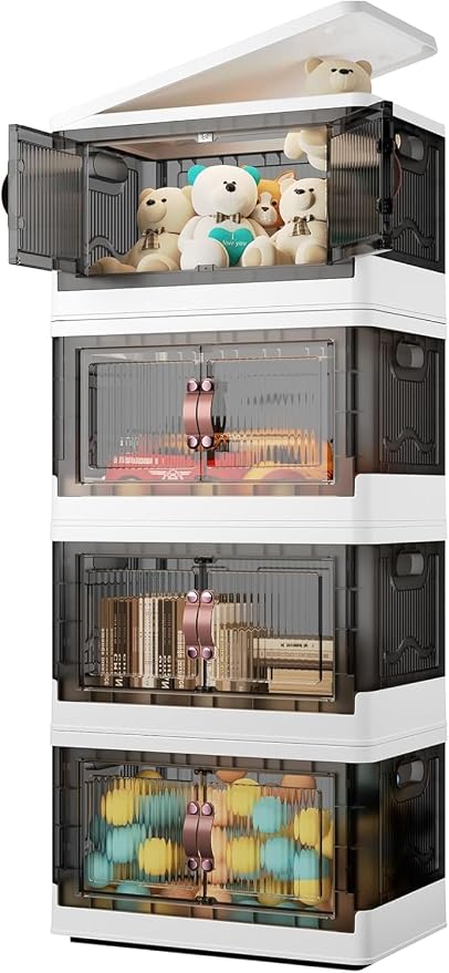 4 Tier Plastic Storage Bins by YFXCVSL