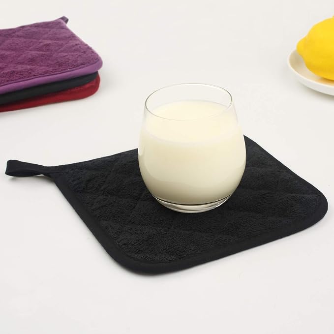 100% Cotton Kitchen Everyday Basic Terry Pot Holder Heat Resistant Coaster - Image 6