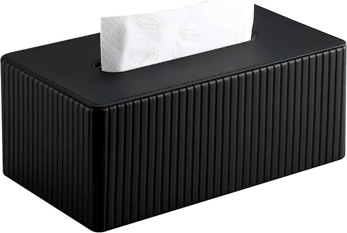 KINGFOM PU Leather Tissue Box Cover Rectangular Tissue Box Holder by KingfomLeatherHomeOfficeDecor