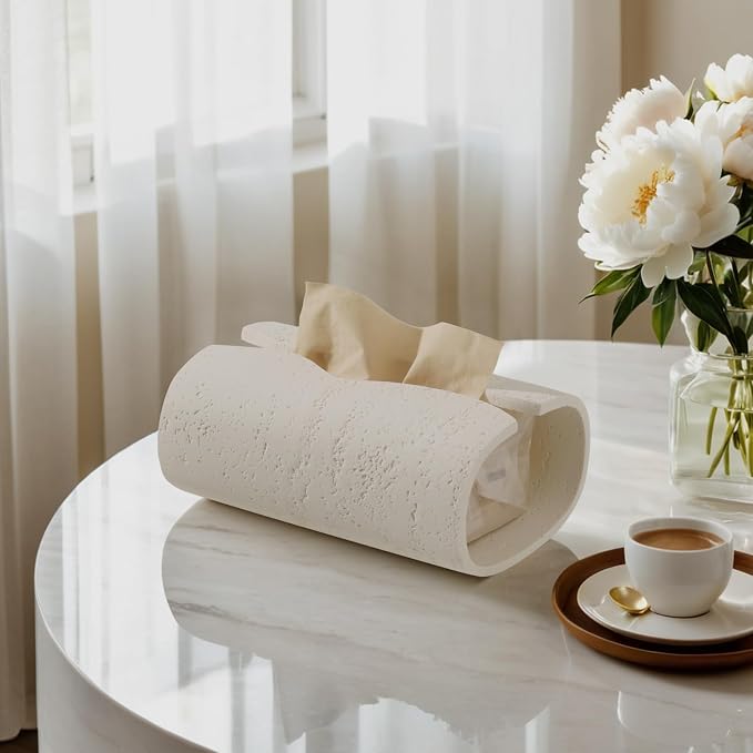 Tissue Box Cover Rectangle, Resin Facial Tissue Holder Covers Toilet Paper - Image 6