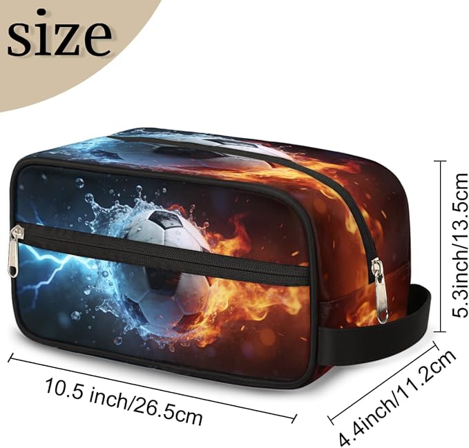Fire Water Lightning Soccer Toiletry Bag - Image 3