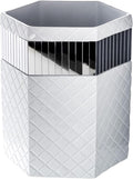 Creative Scents Quilted Mirror White Bathroom Trash Can 1.58 Gal / 6L – by CreativeScents