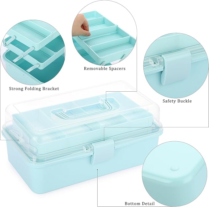 BTSKY 3-Layer Plastic Dividing Storage Box Craft Organizer and Storage - Image 6