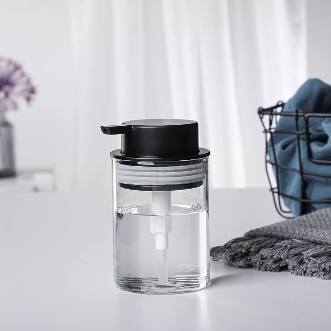 Glass Dish Soap Dispenser, 10 Oz Clear Hand Liquid Bottles - Image 3