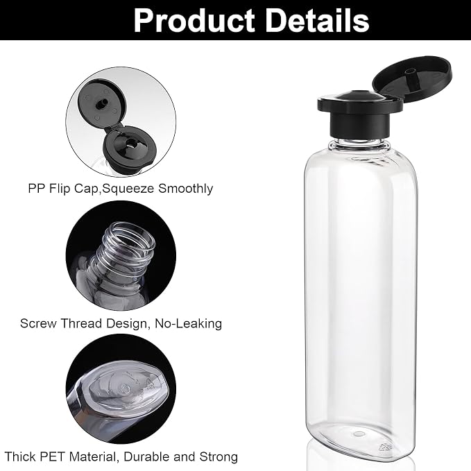 Travel Shampoo and Conditioner Bottles 7.7oz 3 Pack Leak Proof Squeeze Bottles - Image 5
